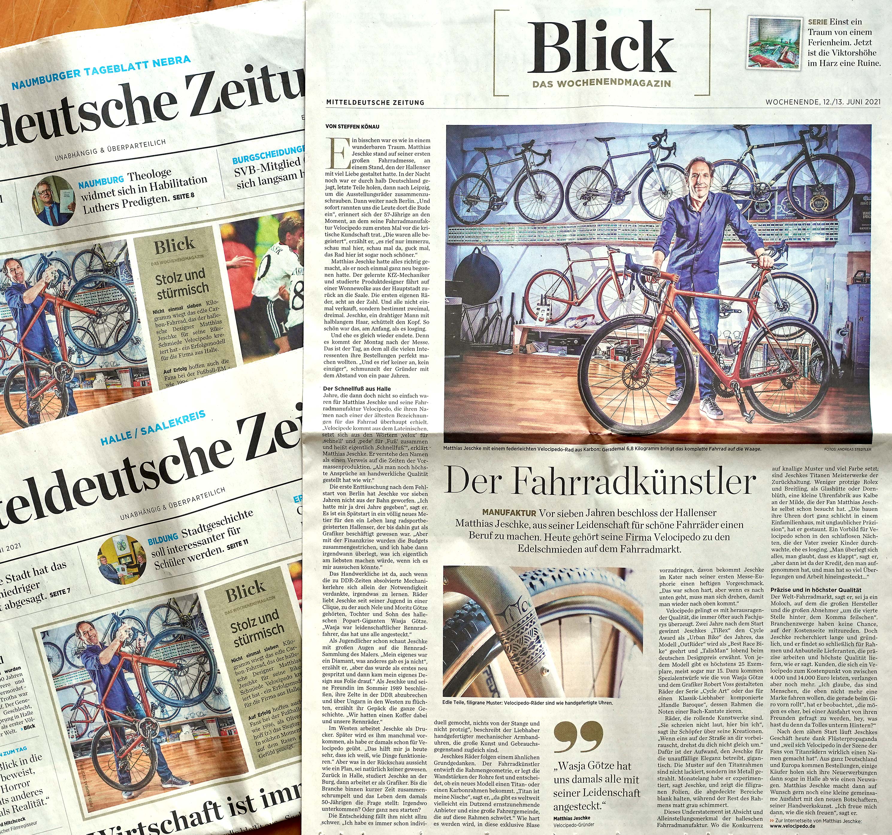 6/2021 _ Mitteldeutsche Zeitung _ Velocipedo.